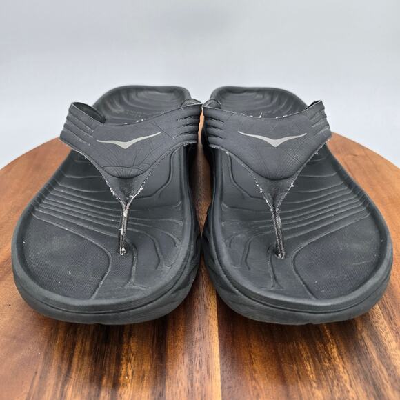 Hoka One One Ora Sandals Mens 10 Black Slip On Recovery Flip Flop Thong Comfort main image 5